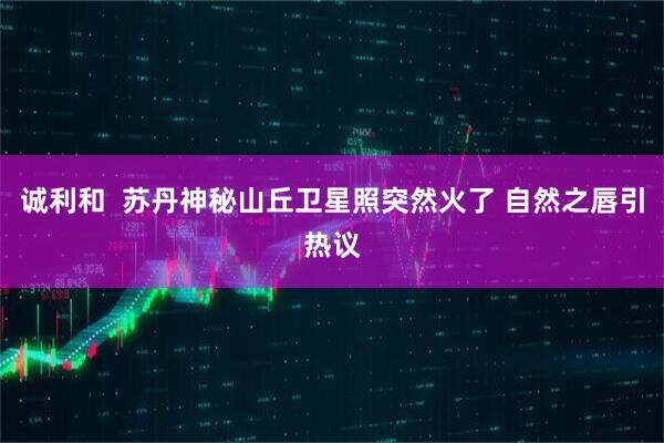 诚利和  苏丹神秘山丘卫星照突然火了 自然之唇引热议