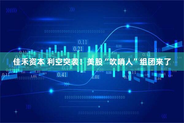 佳禾资本 利空突袭！美股“吹哨人”组团来了